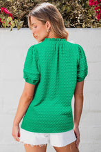 An Easy Yes Textured Puff Sleeve Blouse