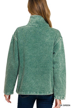 Here & Now Green Fleece Washed Pullover