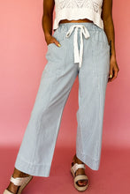 Laidback Lines Stripe Drawstring Denim Pants