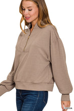 Yours to Keep Cocoa Scuba Half Zip Pullover