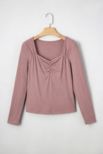 Take Your Chance Ruched Ribbed Long Sleeve Top
