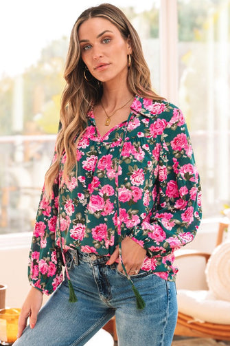 Timeless Blooms Floral Puff Sleeve Blouse