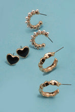 Heart Stud/Hoop Earring Set