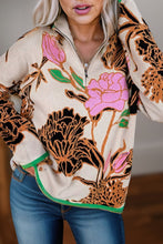 Bohemian Babe Floral Quarter Zip Sweater