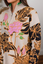 Bohemian Babe Floral Quarter Zip Sweater