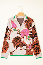 Bohemian Babe Floral Quarter Zip Sweater