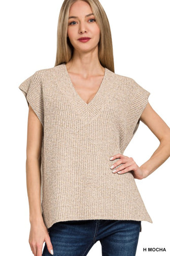 Subtle Statement H Mocha Sweater Vest