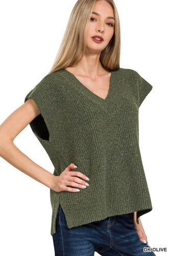 Subtle Statement Olive Sweater Vest