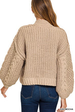 Inspire More Mocha Cable Knit Sweater