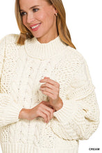 Inspire More Cream Cable Knit Sweater