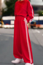 Play Time Varsity Striped Red Pants Set