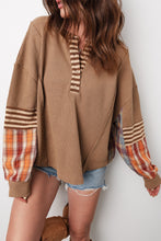 Autumn Skies Plaid Patchwork Top