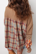 Autumn Skies Plaid Patchwork Top