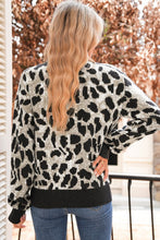 Natural Instinct Leopard Contrast Trim Sweater