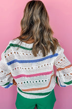Forever Cute Striped Pointelle Knit Sweater