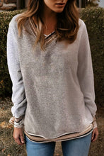Classic Comfort Gray Varsity V Neck Sweatshirt