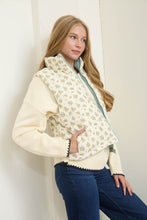 How It Starts Floral Zip-up Puffer Vest