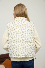 How It Starts Floral Zip-up Puffer Vest