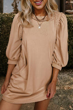 Leading Lady Braided Trim Puff Sleeve Dress