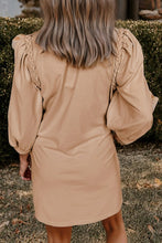 Leading Lady Braided Trim Puff Sleeve Dress