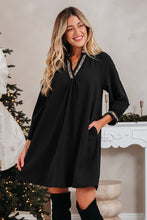 Modern Grace Contrast Trim Mini Dress