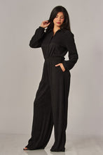 Live a Little Black Crinkled Plisse Jumpsuit