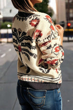 Touch of Charm Beige Floral Button Cardigan