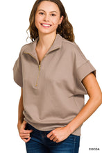 Believe Me Cocoa Scuba Neck Half Zip Pullover