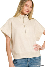 Believe Me Vanilla Scuba Neck Half Zip Pullover