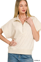 Believe Me Vanilla Scuba Neck Half Zip Pullover