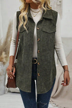 Made For Moments Green Flip Collar Corduroy Vest