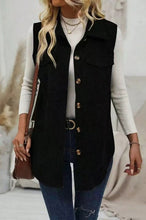 Made For Moments Black Flip Collar Corduroy Vest