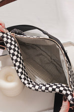 Black Checkered Woven Bum Bag