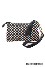 Black Woven Wristlet Clutch