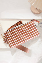 Camel Woven Wristlet Clutch