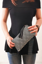 Black Woven Wristlet Clutch