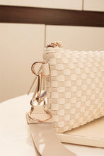 Beige Woven Wristlet Clutch