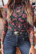 Classic Confidence Rose Boho Floral Mesh Blouse