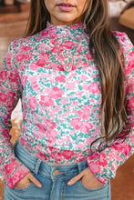 Classic Confidence Pink Boho Floral Mesh Blouse