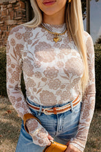 Always Lovely Floral Mesh Thumbhole Long Sleeve Top