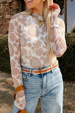 Always Lovely Floral Mesh Thumbhole Long Sleeve Top