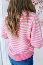 Find It Again Pink Stripe Bow Knot Sweater