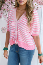 Find It Again Pink Stripe Bow Knot Sweater