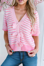 Find It Again Pink Stripe Bow Knot Sweater