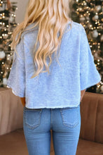 Starts With You Blue 3/4 Sleeve Boxy Cardigan