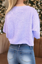 Starts With You Purple 3/4 Sleeve Boxy Cardigan