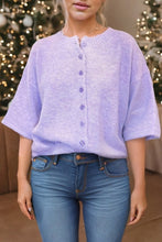Starts With You Purple 3/4 Sleeve Boxy Cardigan