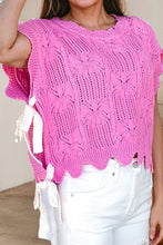 Morning Breeze Pink Scalloped Knit Top