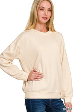 Cozy Thoughts Heather Beige Soft Scuba Sweatshirt