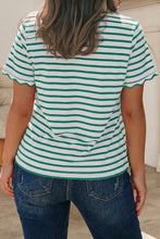 Looking Back Green Scalloped Trim Shirt